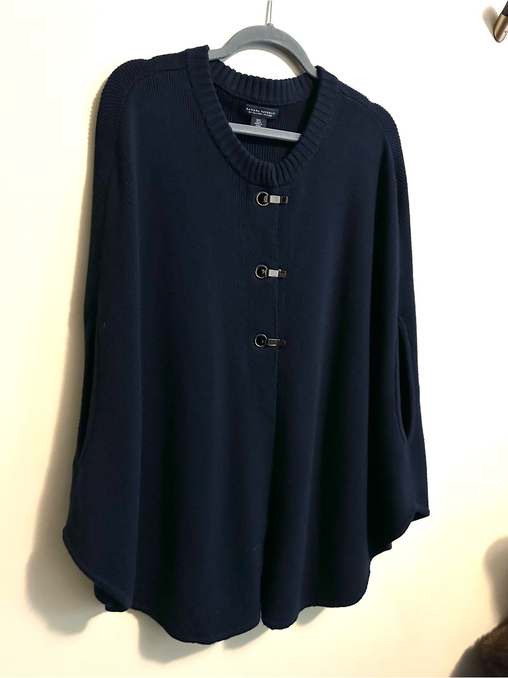 Banana Republic Merino Wool Grommet Cape Sweater